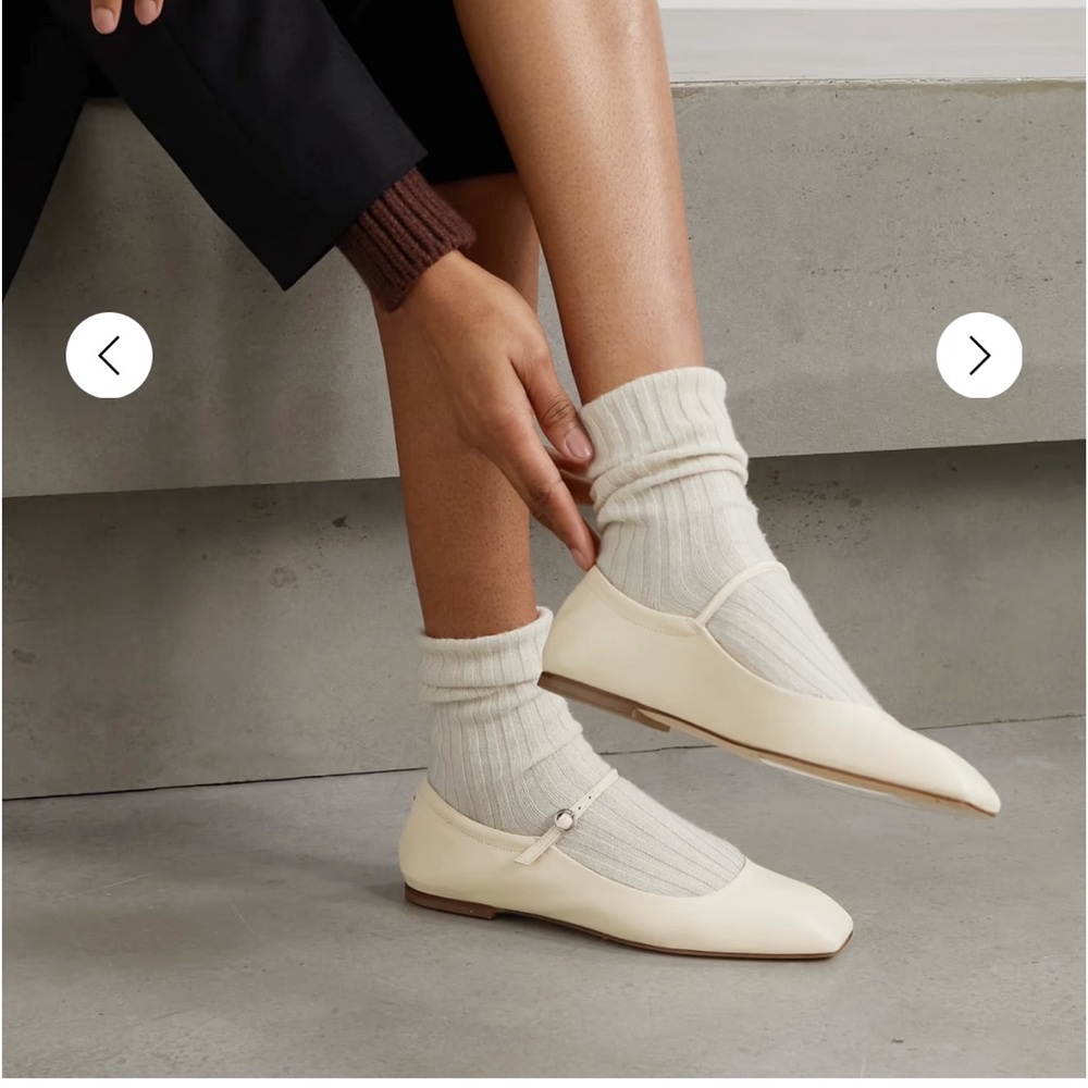 Aeyde Uma square-toe leather ballerinas